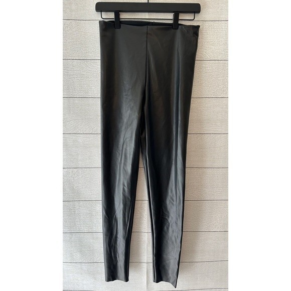 JOIE Faux leather Pull On Black leggings Size Medium - Picture 4 of 6